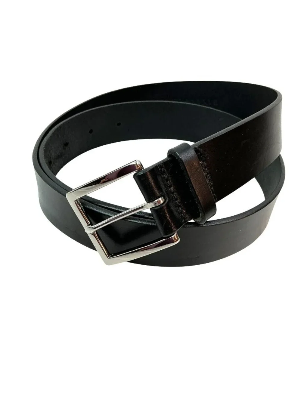 Banana Republic Smooth Italian Leather Belt Solid Brass Buckle Mens 32 Black
